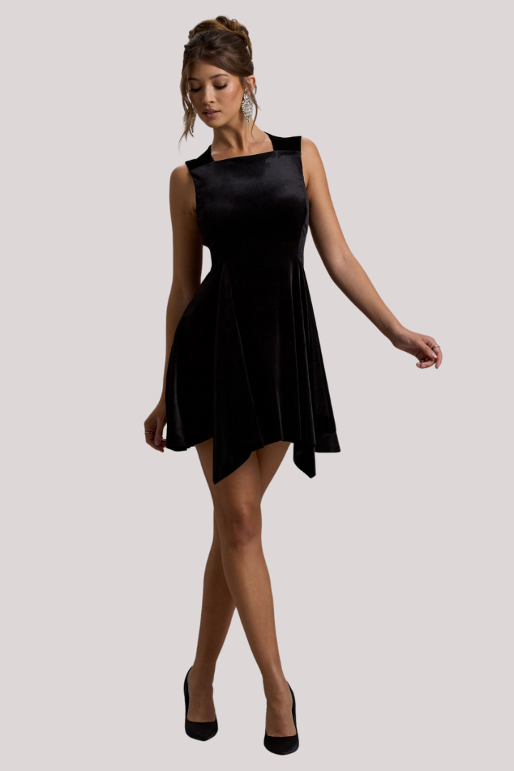 Allure Black Velvet Dress