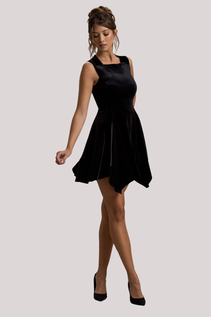 Allure Black Velvet Dress