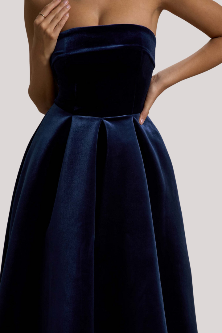 Navy Velvet Dress