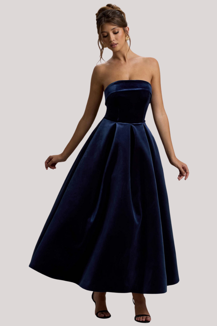 Navy Velvet Dress