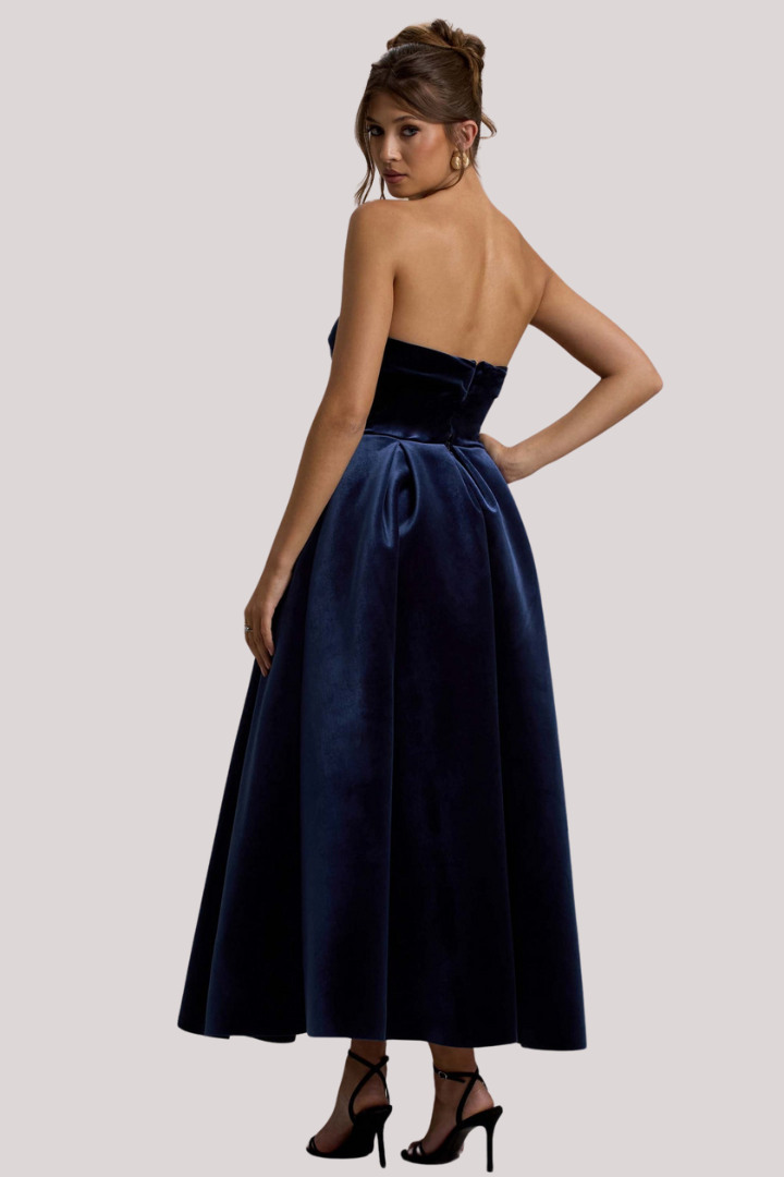 Navy Velvet Dress