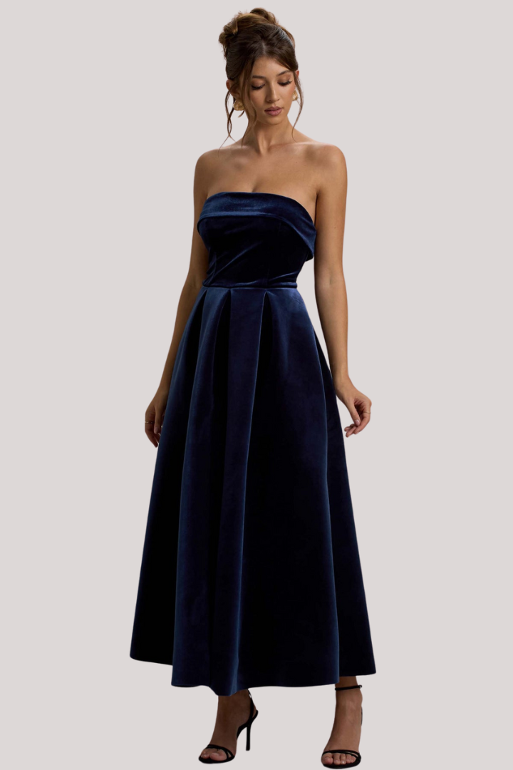 Navy Velvet Dress