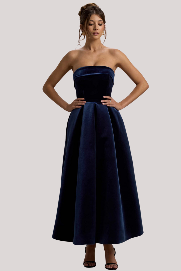 Navy Velvet Dress